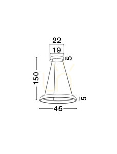 Luces Exclusivas AYLLON LE45897 black LED pendant light 45 cm small 5
