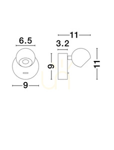 Gold LED wall light PUCARANI Luces Exclusivas LE46135 6 W small 8