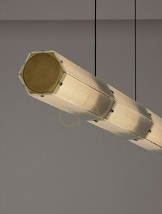 Luces Exclusivas TORREV LE46200 Pendant clear glass brass LED 24 W 1320 lm 3000 K 120 cm small 3