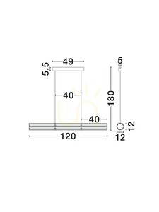 Luces Exclusivas TORREV LE46200 Pendant clear glass brass LED 24 W 1320 lm 3000 K 120 cm small 5