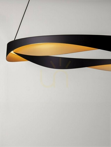 Check Luces Exclusivas PATAPO LE44460 LED pendant light, black and gold, 65 cm