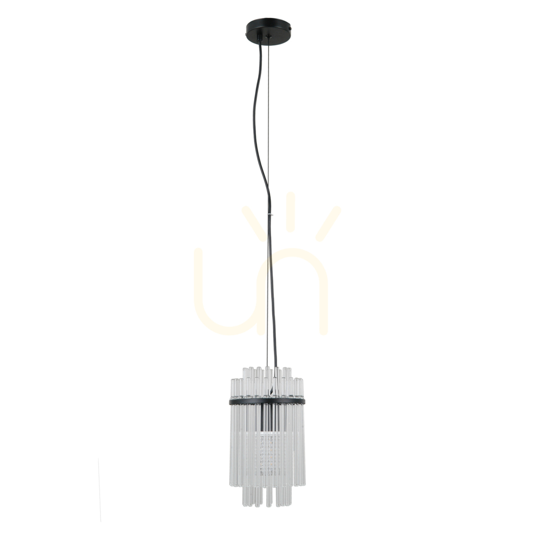 Italux Black Glass Pendant Light E27 16 cm PND-40929-1A-BK