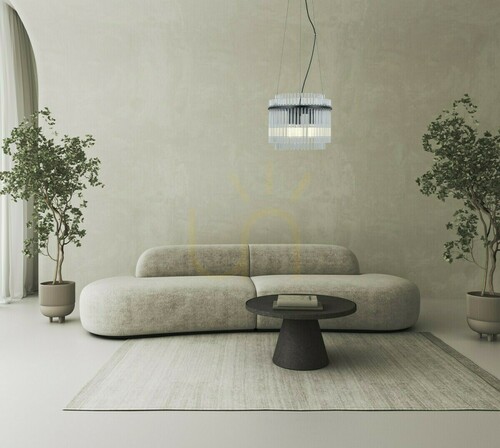 Check Italux Bonte Black Pendant Lamp with Clear Glass, 3-Light E14 PND-40929-3A-BK