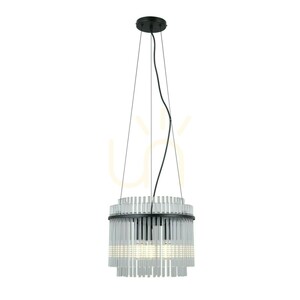 Italux Bonte Black Pendant Lamp with Clear Glass, 3-Light E14 PND-40929-3A-BK small 2