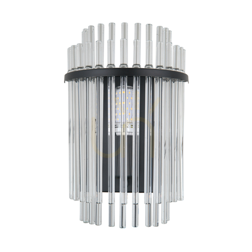 Check Italux Bonte Black Glass E14 Wall Sconce WL-40929-1A-BK