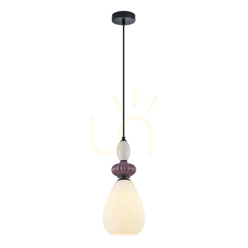 Check Italux Domali Black White Glass Pendant Light E27 17 cm PND-36816-1C-BK-WH