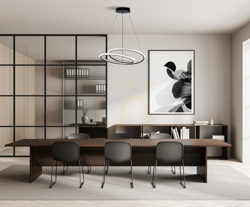 Check Italux Kortia LED Pendant Light Black 48 cm PND-64873-BK