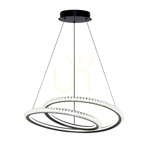 Check Italux Kortia LED Pendant Light Black 48 cm PND-64873-BK