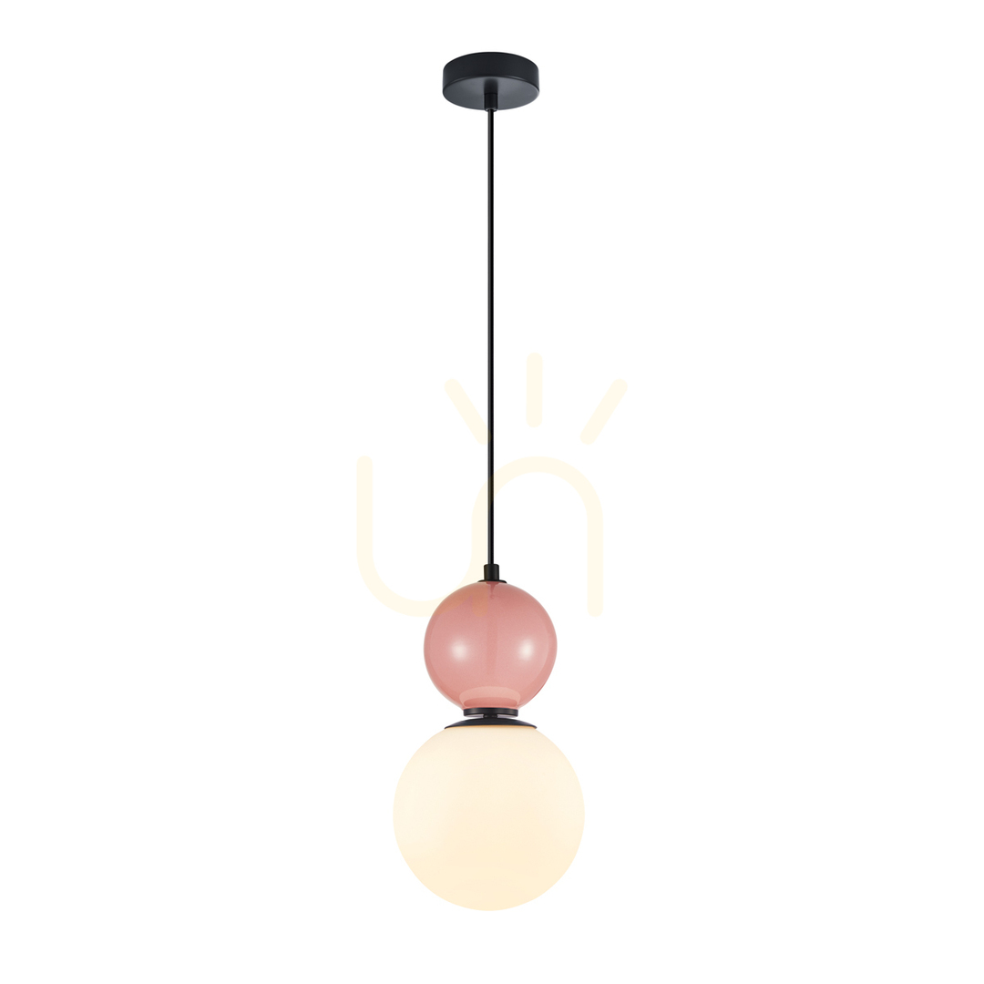 Pendant Light Italux Black Glass E27 18 cm PND-36603-1M-BK-PK