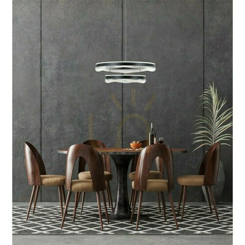 Check Italux Morte LED pendant light, black, 60 cm PND-34535-2L-BK