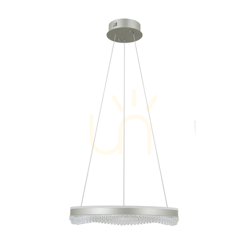 Check Italux LED Pendant Light Silver Acrylic 50 cm PND-34535-M-SILV