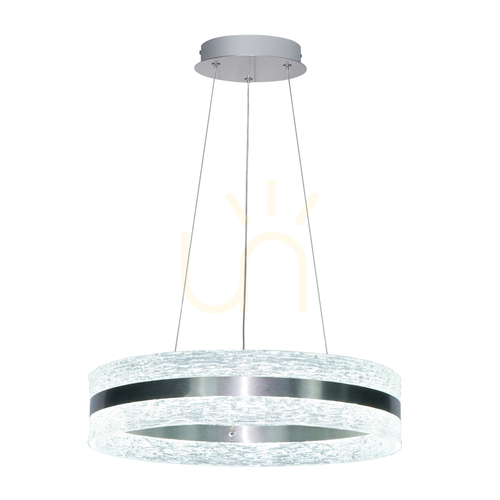 Check Italux Nelia Silver Glass LED Pendant Light 60 cm PND-45283-SCHR