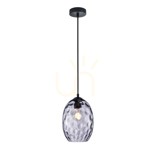Check Pendant Light Italux Novala Smoky Glass Black E27 18 cm PND-3031-1-BK-SG