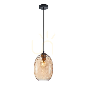 Italux Novala amber glass pendant light, E27, 18 cm, PND-3031-1-BRO-AMB small 0