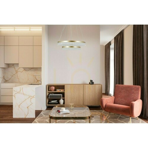 Check Italux Pantal LED pendant light, gold, 60 cm, PND-34533-2L-GD