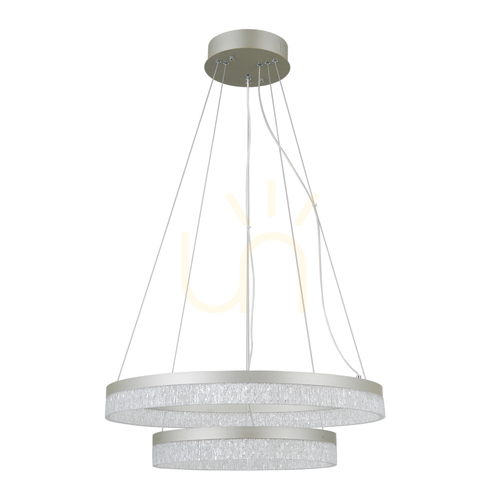 Check Italux LED Pendant Light Silver 60 cm Acrylic PND-34533-2L-SILV