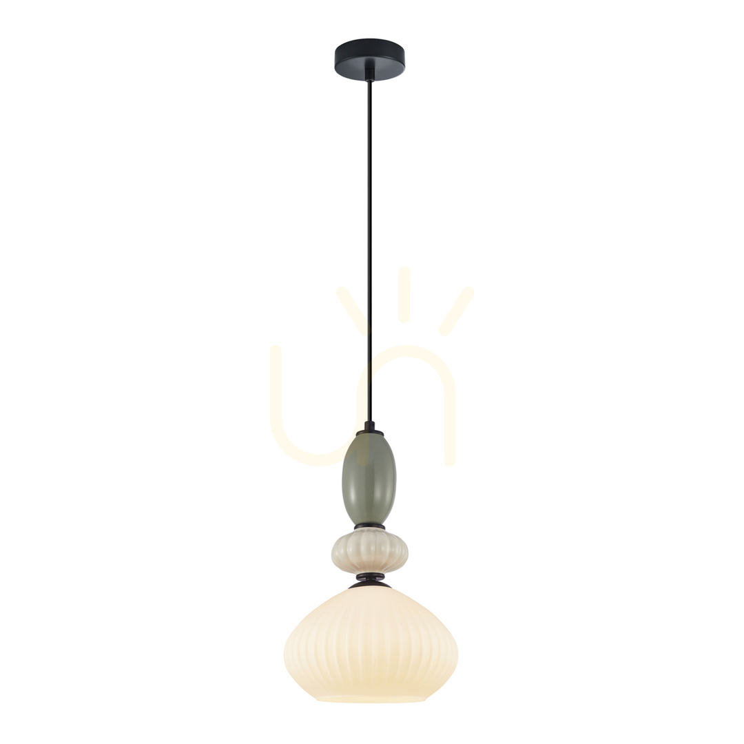 Italux Domali White Black Pendant Lamp E27 22.5 cm PND-36816-1E-BK-WH