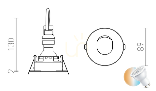 Check Rendl Raq Recessed Luminaire Fixed White 230 V Gu10 35 W.