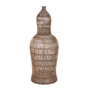 Woven Bell Pendant Light Dark Walnut Small small 2