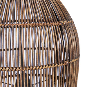 Woven Bell Pendant Light Dark Walnut Small small 9