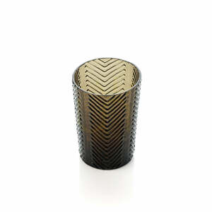Smoked Herringbone Glass Tumbler 10 cm small 1