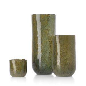 Glass Vase Green High Forest Collection 33 cm small 7