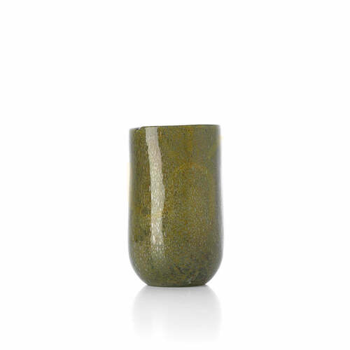 Check Glass Vase Green 22 cm Forest Low Glass Collection