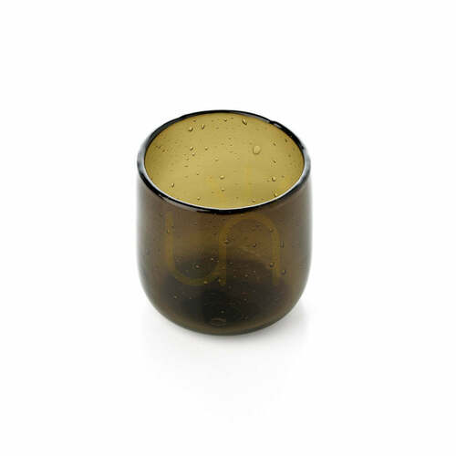 Check Candle Holder Smoky Brown 9 cm Handmade Interior Decoration
