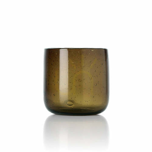 Check Candle Holder Smoky Brown 9 cm Handmade Interior Decoration