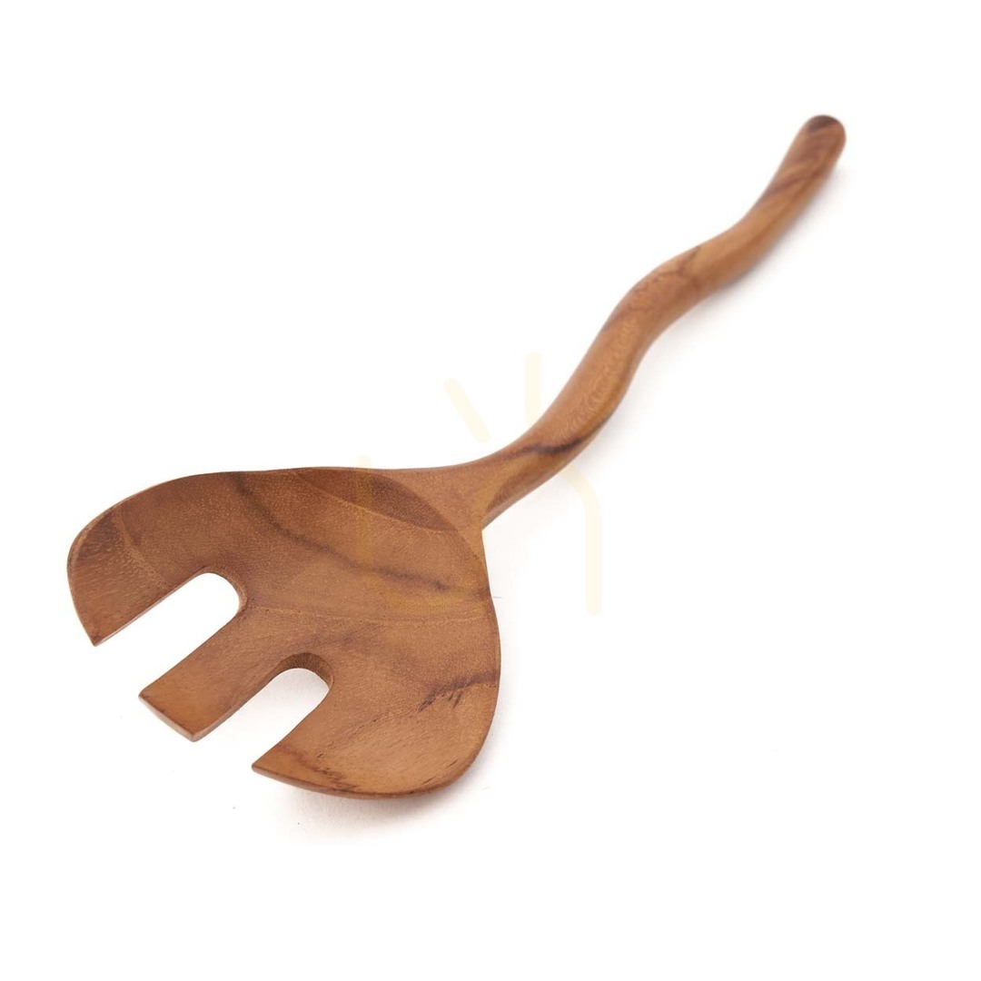 Display Teak Root Twisted Salad Fork Natural Wood 27 cm Teak Root Twisted Salad Fork Natural Wood 27 cm