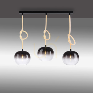 Paul Neuhaus LUMA 2411-18 Pendant Light, Black and White, 3 × E27 with Illuminated Cable small 5