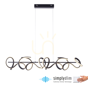 CURLS JUST LIGHT linear pendant black LED 45W 3300lm 3000K Simply Dim 99 cm 19033-18 small 1