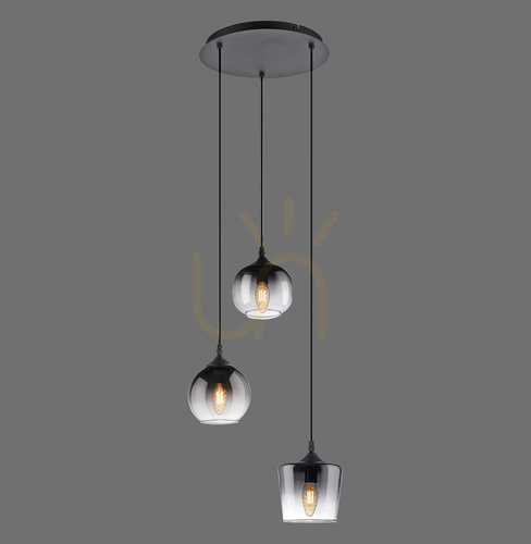 Check ZEA Pendant Lamp 15424-18 Black 3xE14