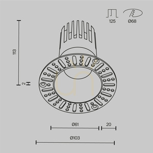 DIP recessed luminaire DL122-15W-2.7K-TRS-B Maytoni small 8