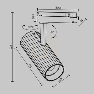 CALIPSO TR250-30W3K-BS busbar spotlight Maytoni small 9