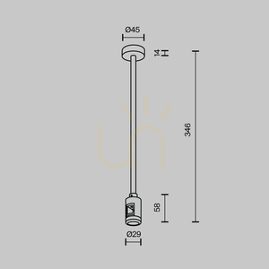 Maytoni Flarity rigid ceiling suspension 300 mm, black TRA158C-S1-B small 4