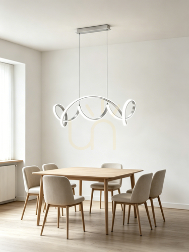 Check TORONTO silver pendant lamp 105 cm 7095-0163 Aviano