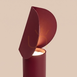 BISCUIT burgundy LED desk lamp 3000K small 4