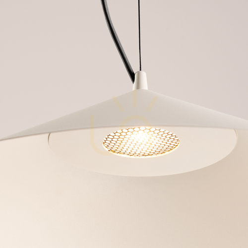 Check Thoro FINT beige LED pendant light, 3000 K, Ø50 cm