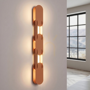 CHAIN 91 ochre red LED wall lamp 3000K small 2