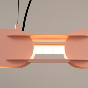 Thoro CHAIN LED pendant light, 91 cm, peach, 3000K small 3