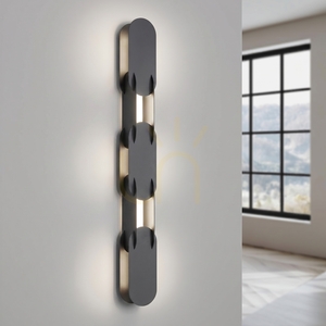 CHAIN 91 black LED wall lamp 4000K small 2