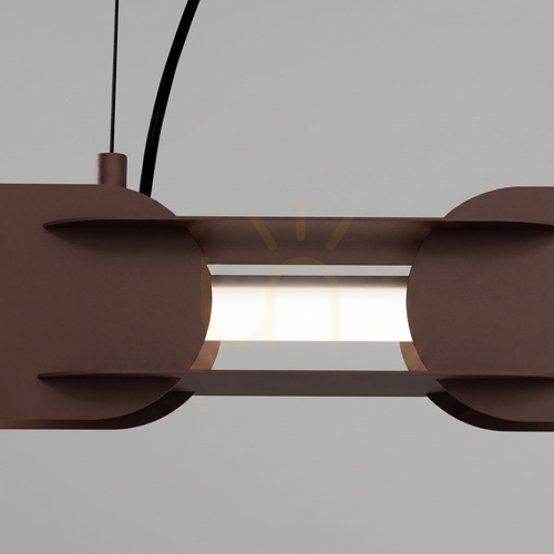 Check Thoro CHAIN 91 LED pendant light, brown, 4000 K