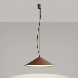 Thoro FINT mocca pendant light, Ø 50 cm cone, LED 7.5 W 1070 lm 3000 K, TRIAC dimmable small 8
