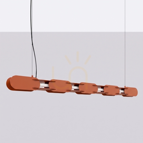 Check Thoro CHAIN 158 ochre-red LED pendant light, 4000 K TH.1043