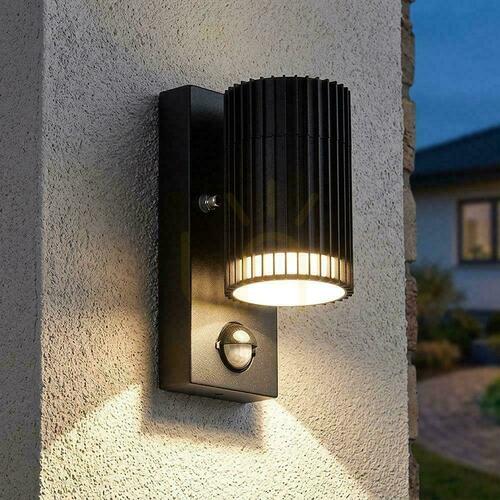 Check V-TAC VT-10174PIR black outdoor wall light GU10 with sensor IP44