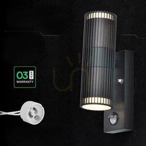 V-TAC GU10 outdoor wall lamp GU10 sensor aluminum top down IP44 black VT-10175PIR 3 year warranty small 2