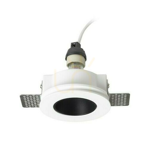Check Recessed luminaire Daytona Fixed Gypsum/Black 230 V Led Gu10 8 W.