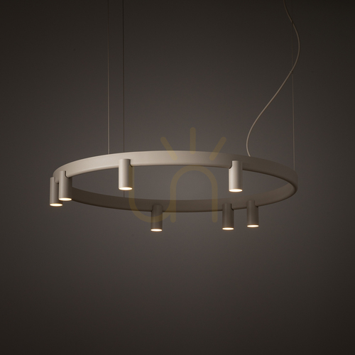 Check Nowodvorski FOURTY ROUND LED 12284 pendant light – beige, 80 cm, 7×GU10 R35 + LED