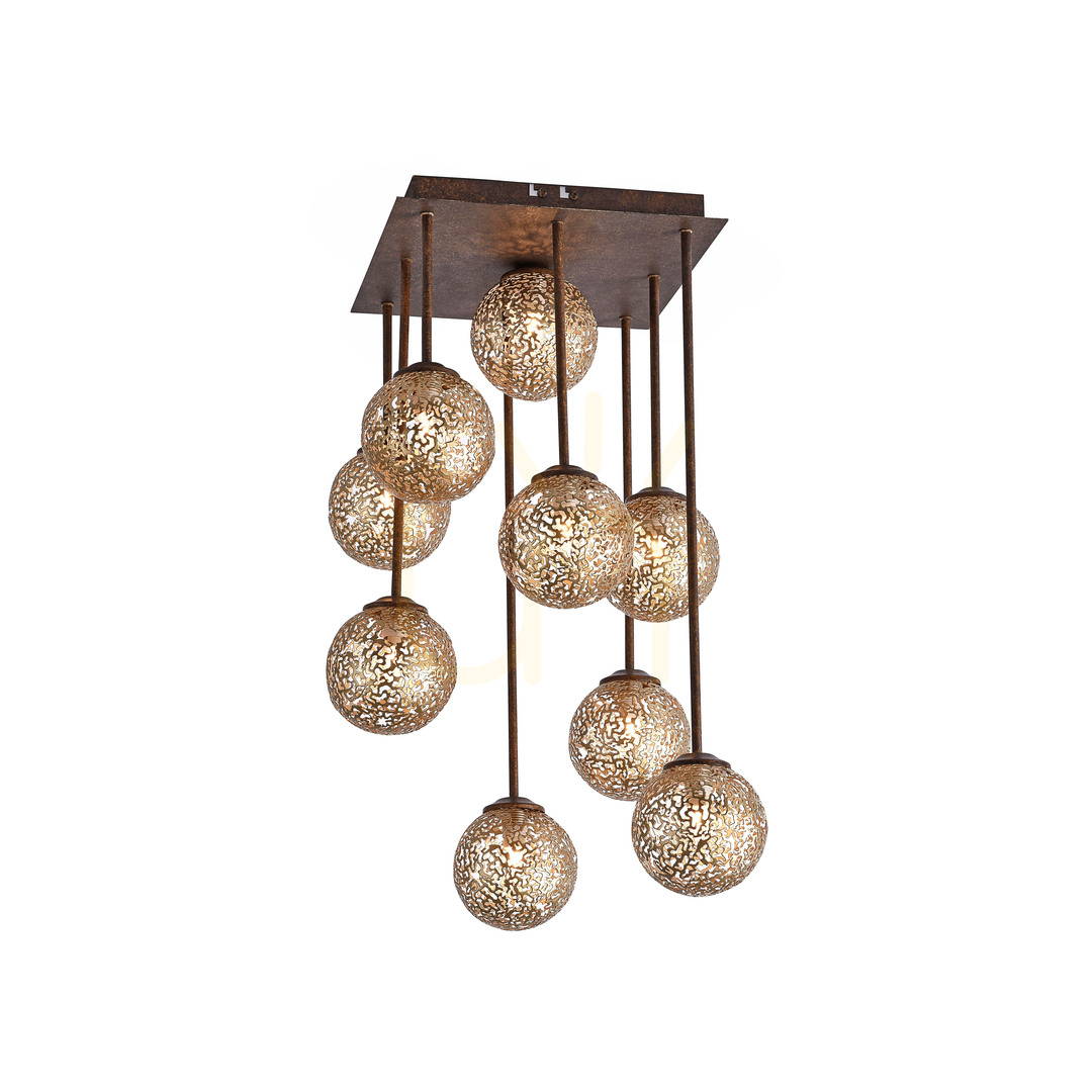 View Plafond GRETA 6238-48 Rust 9xG9 Plafond GRETA 6238-48 Rust 9xG9